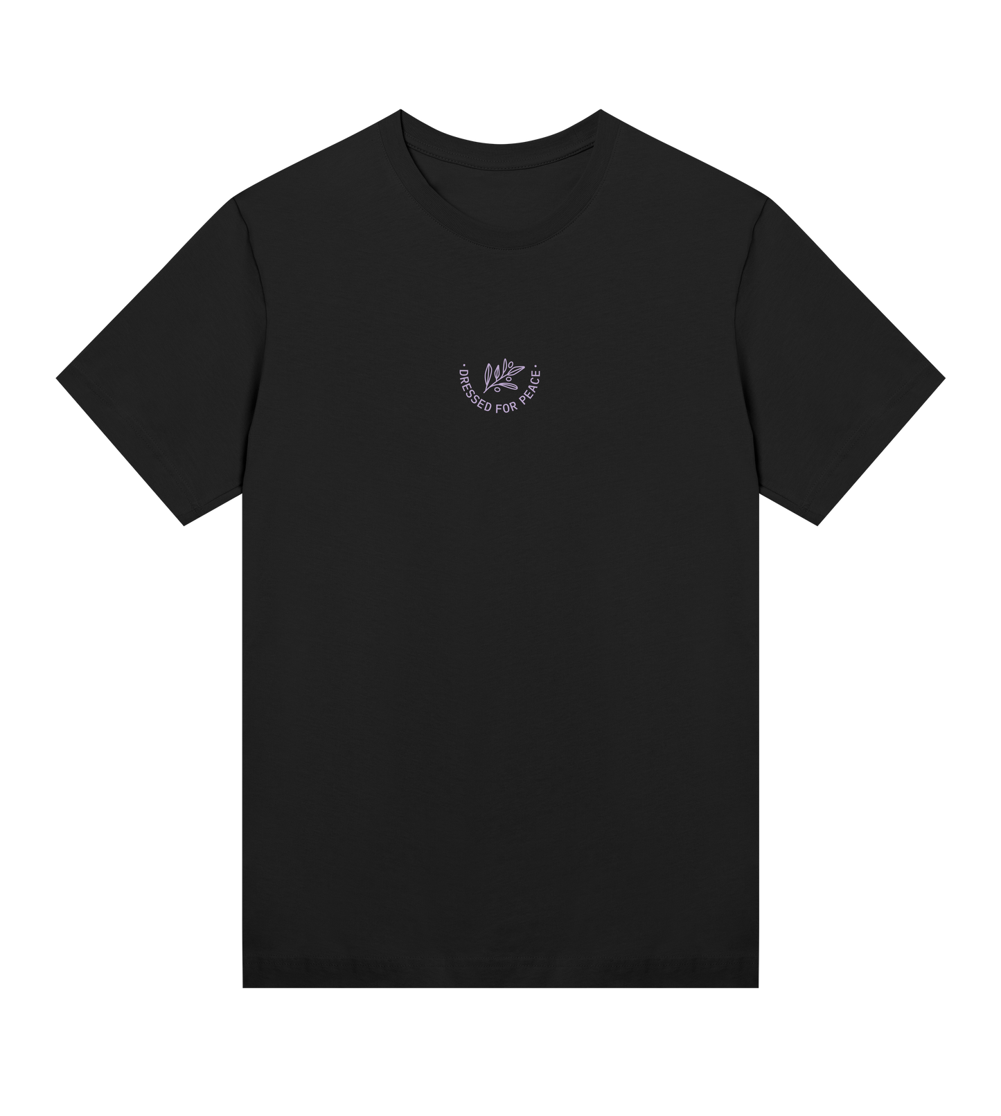 A black regular fit T-shirt for women with a logo on the chest.
