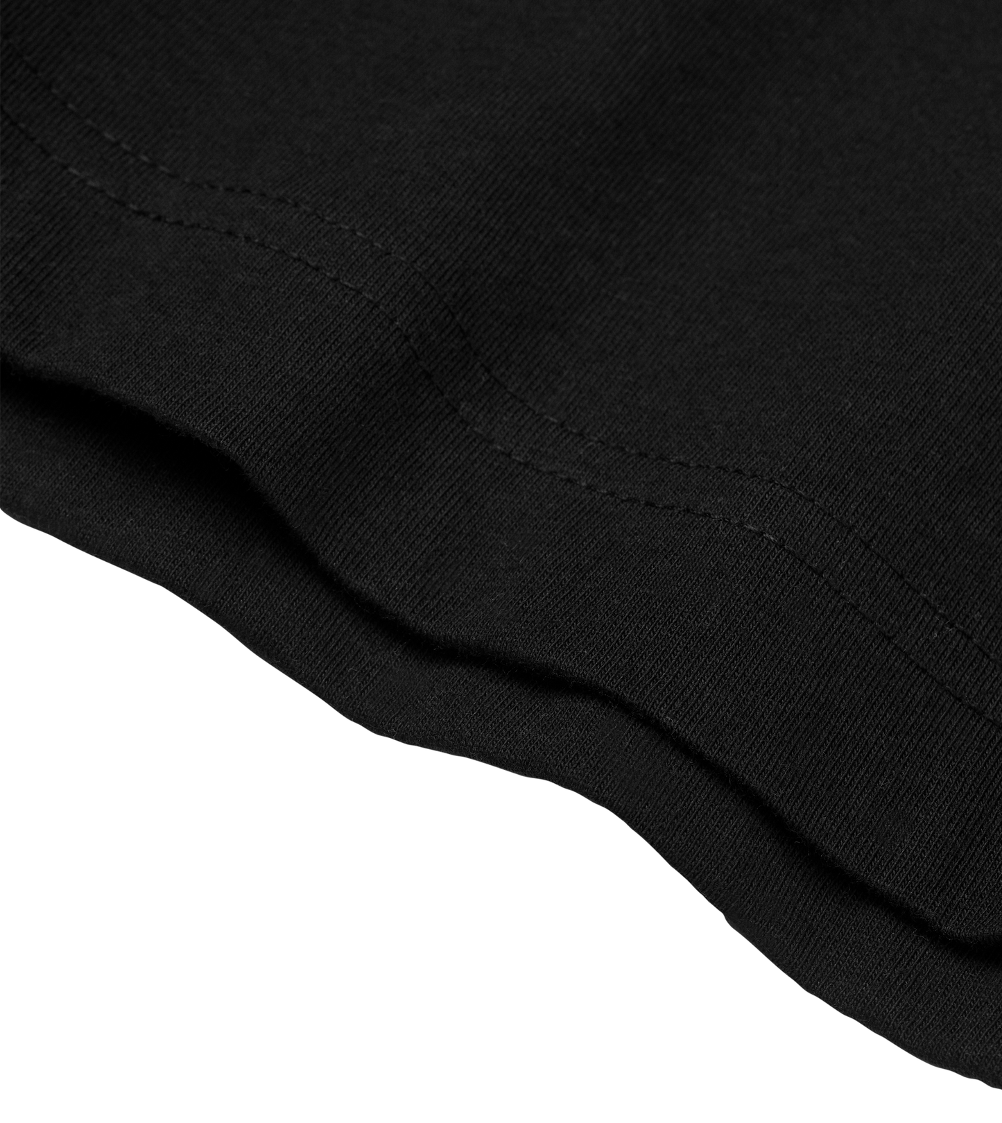 Close-up of a black fabric texture on a white background