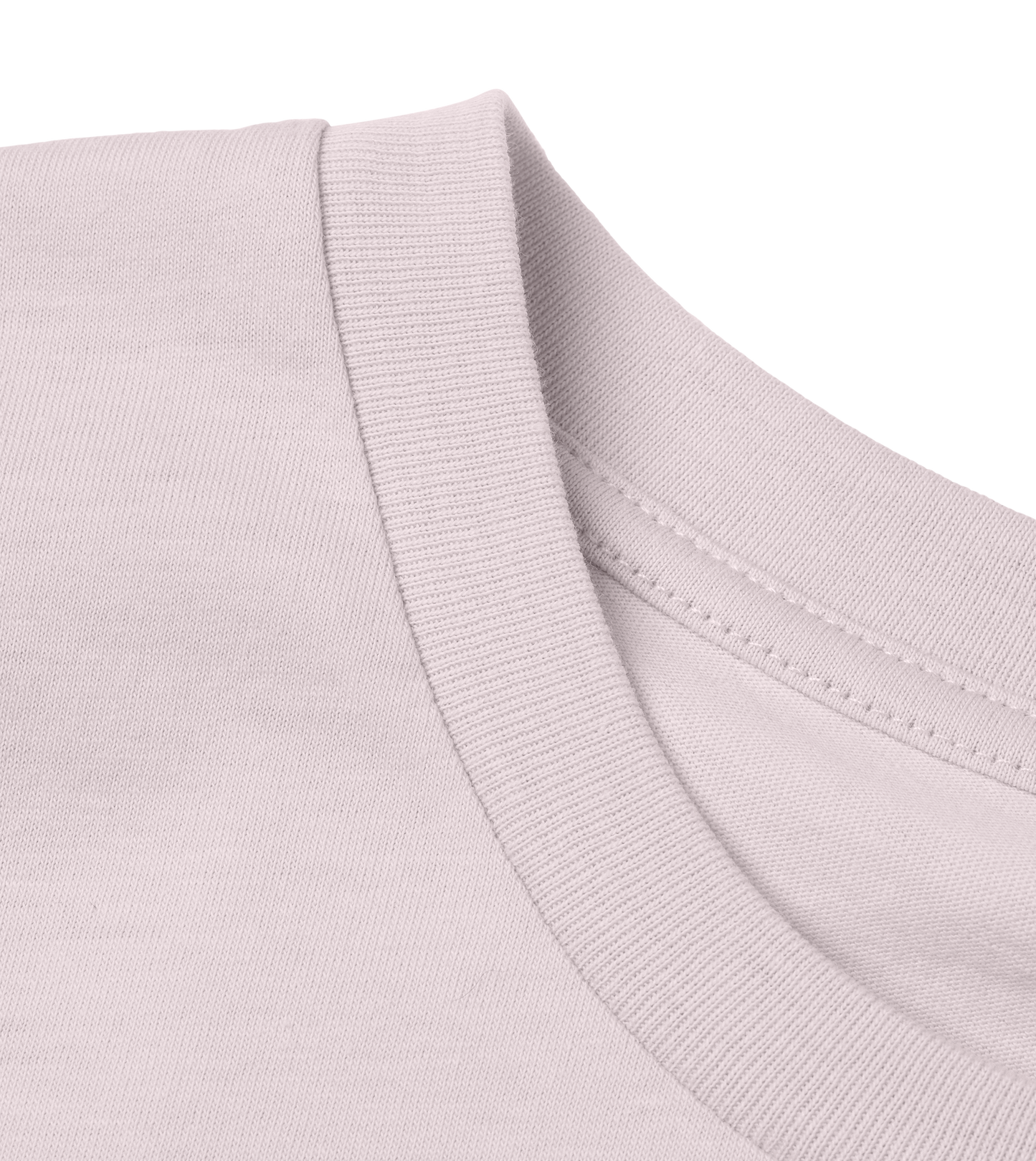 Close-up of a soft pink sweater with a white background