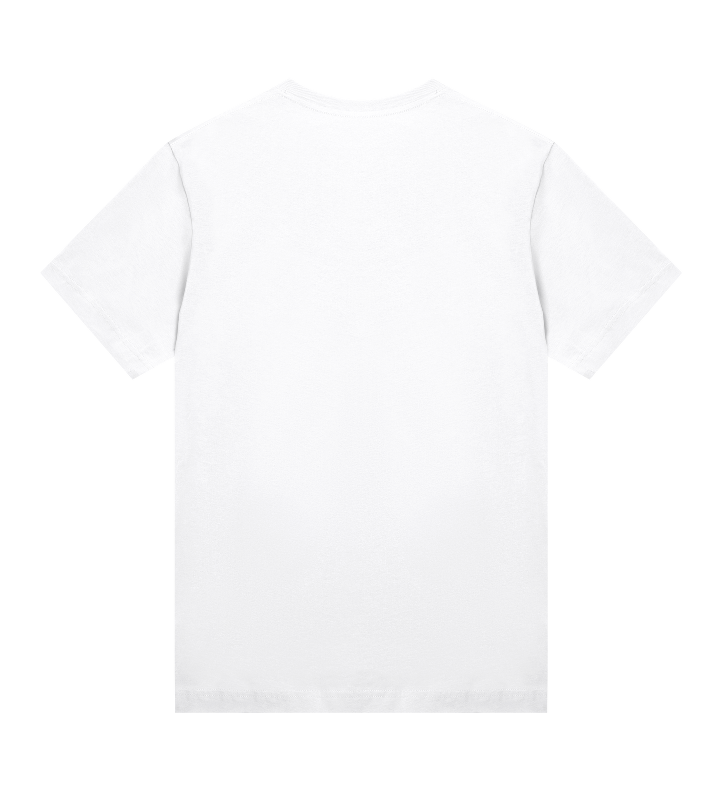 Plain white t-shirt on a light gray background