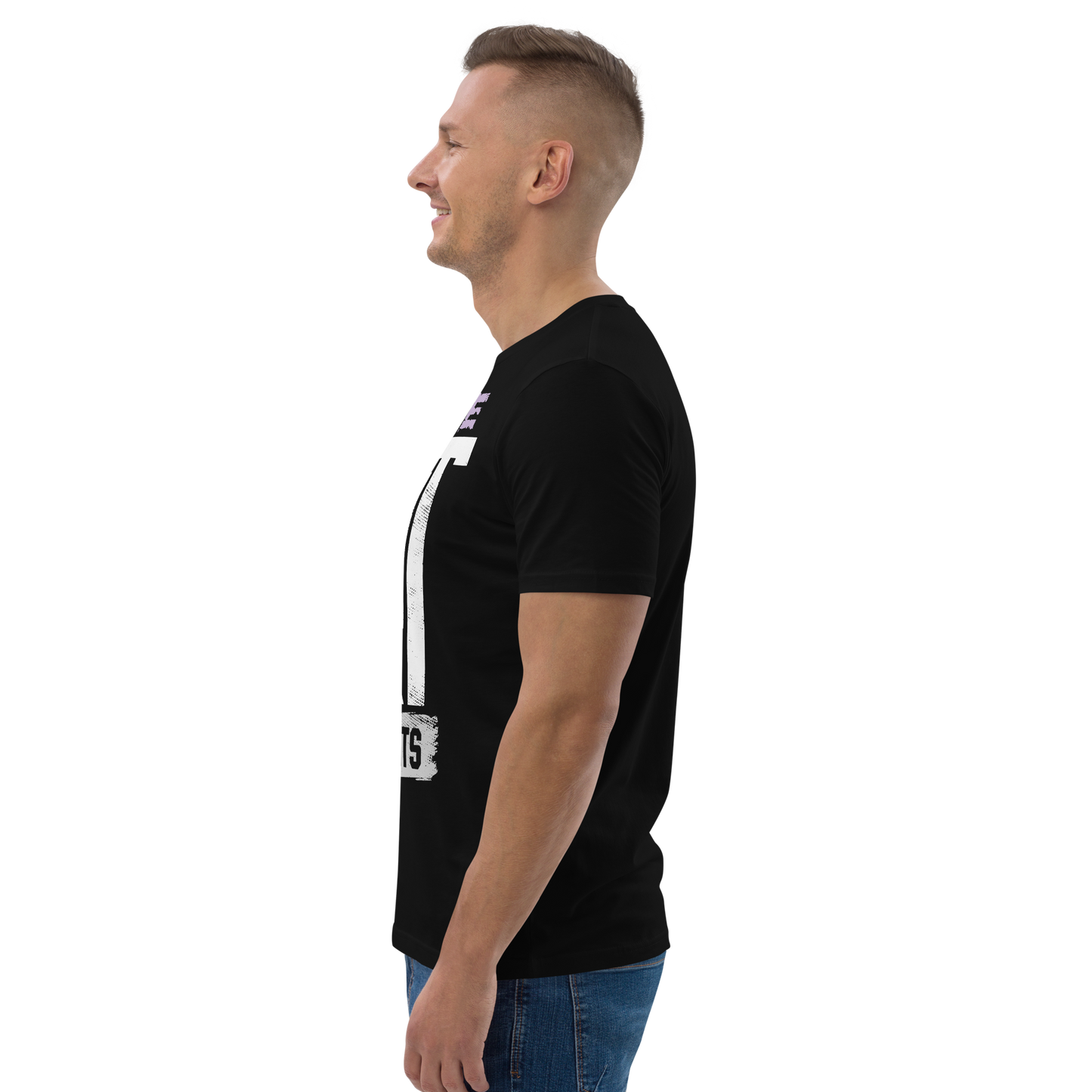 Unisex organic cotton black t-shirt - People are NOT their governments front print
