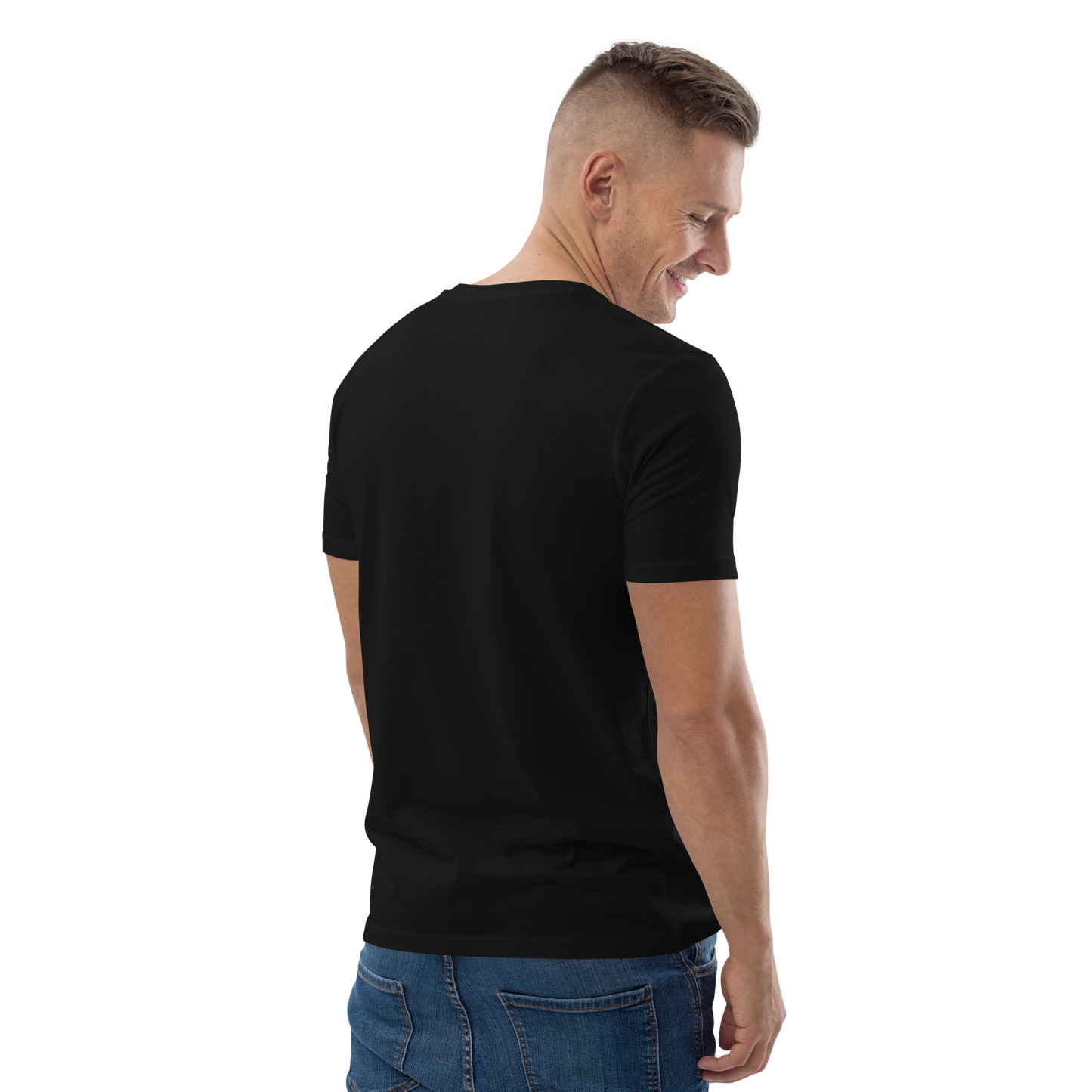 Unisex organic cotton black t-shirt - People are NOT their governments front print