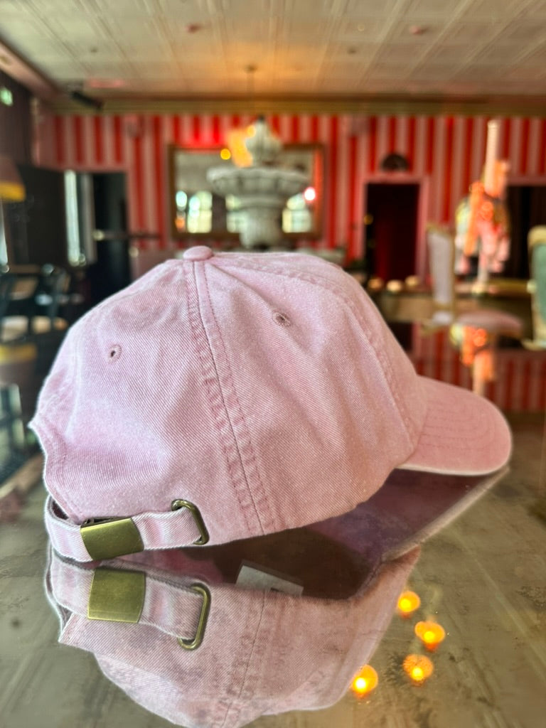 Smiling Peace is Possible embroidered Cap -  Vintage Dusky Pink