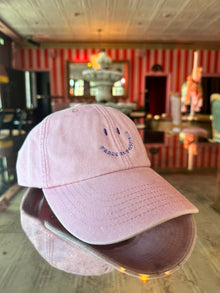 Smiling Peace is Possible embroidered Cap -  Vintage Dusky Pink