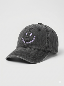 Smiling Peace is Possible embroidered Cap - Vintage Black