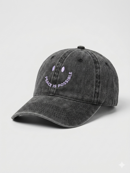 Smiling Peace is Possible embroidered Cap - Vintage Black