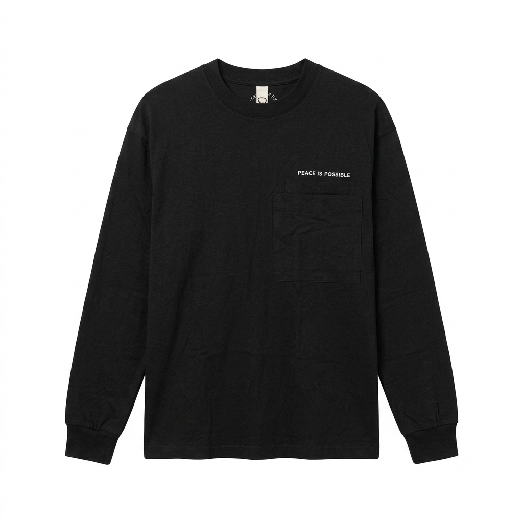 Embroidered Peace is Possible Double Pocket Shirt