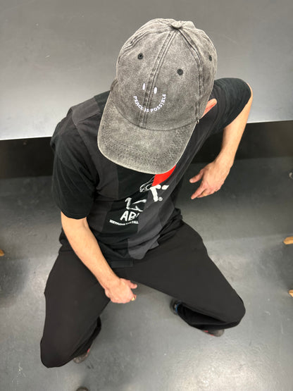 Retro cotton cap - Smiling Peace is Possible embroidery