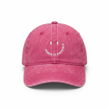Smiling Peace is Possible embroidered Cap -  Vintage True Pink