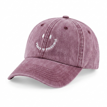 Peace is Possible smiling embroidered Cap -  Vintage Red