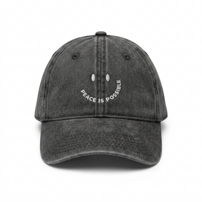 Smiling Peace is Possible embroidered Cap - Vintage Black